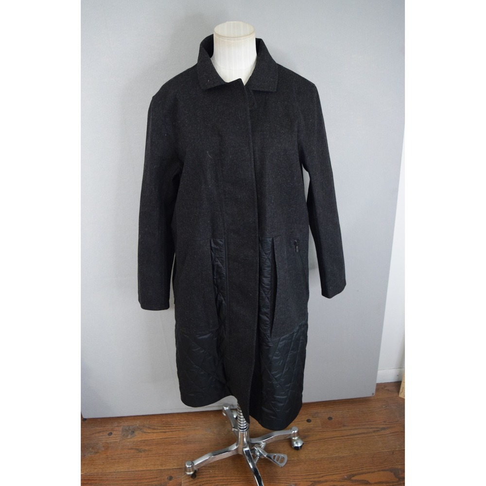 Lululemon Roam Far Wool Blend Long Coat 8 Grey Quilted Womens Zip